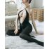 Black Round Neck Body Stocking with Full Front Zip