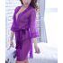 Purple Translucent Sheer Mesh Nightie Robe Set