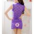 Bright Purple with Contrasting Pink Floral Print Cheongsam