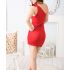 Side Shoulder Mini Red Dress